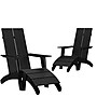Flash Furniture Sawyer Poly Resin Wood Adirondack Set, Black, 4-Pieces (2JJC1450914309B)~#|#~sp152802014_sc7
