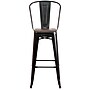 Flash Furniture Lily Contemporary Metal Vertical Back Barstool, Black-Antique Gold, 4-Pieces/Pack (4CH3132030GBBQW)~#|#~sp152802017_sc7