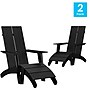 Flash Furniture Sawyer Poly Resin Wood Adirondack Set, Black, 4-Pieces (2JJC1450914309B)~#|#~sp152802025_sc7