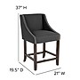 Flash Furniture Carmel Series Transitional Fabric Counter Height Stool, Charcoal (CH18202024BKF)~#|#~sp152802125_sc7