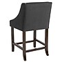 Flash Furniture Carmel Series Transitional Fabric Counter Height Stool, Charcoal (CH18202024BKF)~#|#~sp152802128_sc7