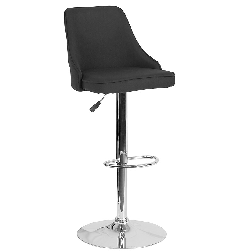 Flash Furniture Trieste Contemporary Fabric Barstool, Black (DS8121ABLKF) image 1