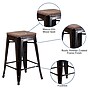 Flash Furniture Lily Industrial Metal Counter Height Stool without Back, Black-Antique Gold, 4-Pieces/Pack (4CH3132024BQW)~#|#~sp152802352_sc7