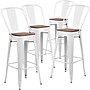 Flash Furniture Lily Contemporary Metal Vertical Back Barstool, White, 4-Pieces/Pack (4CH3132030GBWHW)~#|#~sp152802392_sc7