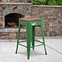 Flash Furniture Lily Industrial Metal Counter Height Stool without Back, Green, 4-Pieces/Pack (4CH3132024GNW)~#|#~sp152802399_sc7