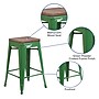 Flash Furniture Lily Industrial Metal Counter Height Stool without Back, Green, 4-Pieces/Pack (4CH3132024GNW)~#|#~sp152802413_sc7