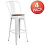 Flash Furniture Lily Contemporary Metal Vertical Back Barstool, White, 4-Pieces/Pack (4CH3132030GBWHW)~#|#~sp152802414_sc7