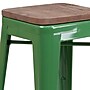 Flash Furniture Lily Industrial Metal Counter Height Stool without Back, Green, 4-Pieces/Pack (4CH3132024GNW)~#|#~sp152802421_sc7