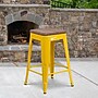 Flash Furniture Lily Industrial Metal Counter Height Stool without Back, Yellow, 4-Pieces/Pack (4CH3132024YLW)~#|#~sp152802499_sc7