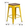 Flash Furniture Lily Industrial Metal Counter Height Stool without Back, Yellow, 4-Pieces/Pack (4CH3132024YLW)~#|#~sp152802515_sc7