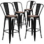 Flash Furniture Lily Contemporary Metal Vertical Back Barstool, Black, 4-Pieces/Pack (4CH3132030GBBKW)~#|#~sp152802572_sc7