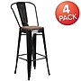 Flash Furniture Lily Contemporary Metal Vertical Back Barstool, Black, 4-Pieces/Pack (4CH3132030GBBKW)~#|#~sp152802592_sc7
