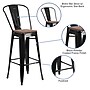 Flash Furniture Lily Contemporary Metal Vertical Back Barstool, Black, 4-Pieces/Pack (4CH3132030GBBKW)~#|#~sp152802598_sc7