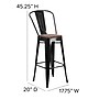 Flash Furniture Lily Contemporary Metal Vertical Back Barstool, Black, 4-Pieces/Pack (4CH3132030GBBKW)~#|#~sp152802601_sc7
