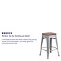 Flash Furniture Lily Industrial Metal Counter Height Stool without Back, Silver, 4-Pieces/Pack (4CH3132024SILW)~#|#~sp152802675_sc7