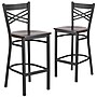 Flash Furniture HERCULES Series Traditional Metal X-Back Barstool, Black/Walnut Wood Seat, 2-Pieces/Pack (2XU6FOBXBARWAW)~#|#~sp152802743_sc7