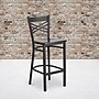 Flash Furniture HERCULES Series Traditional Metal X-Back Barstool, Black/Walnut Wood Seat, 2-Pieces/Pack (2XU6FOBXBARWAW)~#|#~sp152802747_sc7