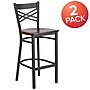 Flash Furniture HERCULES Series Traditional Metal X-Back Barstool, Black/Walnut Wood Seat, 2-Pieces/Pack (2XU6FOBXBARWAW)~#|#~sp152802751_sc7