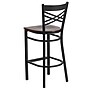Flash Furniture HERCULES Series Traditional Metal X-Back Barstool, Black/Walnut Wood Seat, 2-Pieces/Pack (2XU6FOBXBARWAW)~#|#~sp152802759_sc7
