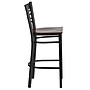 Flash Furniture HERCULES Series Traditional Metal X-Back Barstool, Black/Walnut Wood Seat, 2-Pieces/Pack (2XU6FOBXBARWAW)~#|#~sp152802767_sc7