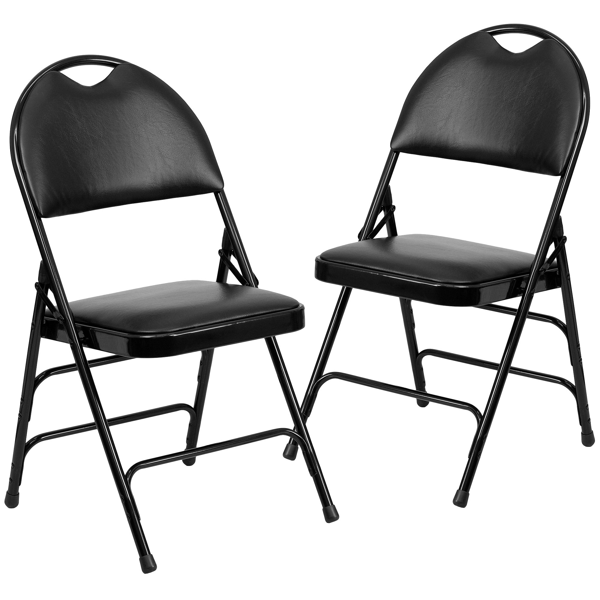 Flash Furniture HERCULES Series Vinyl/Metal Folding Chair, Black, 2/Pack (2HAMC705AV3BK) Sansujyuku sansujyuku.com