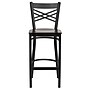 Flash Furniture HERCULES Series Traditional Metal X-Back Barstool, Black/Walnut Wood Seat, 2-Pieces/Pack (2XU6FOBXBARWAW)~#|#~sp152802771_sc7