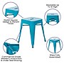 Flash Furniture Kai Industrial Iron Table Height Stackable Restaurant Stool without Back, Teal, 4-Pieces/Pack (ETBT350318TL)~#|#~sp152802802_sc7