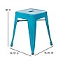 Flash Furniture Kai Industrial Iron Table Height Stackable Restaurant Stool without Back, Teal, 4-Pieces/Pack (ETBT350318TL)~#|#~sp152802806_sc7