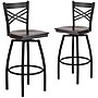 Flash Furniture HERCULES Series Traditional Metal X-Back Barstool, Black/Walnut Wood Seat, 2-Pieces/Pack (2XU6F8BXSWVWAW)~#|#~sp152802822_sc7