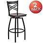 Flash Furniture HERCULES Series Traditional Metal X-Back Barstool, Black/Walnut Wood Seat, 2-Pieces/Pack (2XU6F8BXSWVWAW)~#|#~sp152802830_sc7