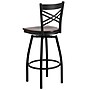 Flash Furniture HERCULES Series Traditional Metal X-Back Barstool, Black/Walnut Wood Seat, 2-Pieces/Pack (2XU6F8BXSWVWAW)~#|#~sp152802836_sc7
