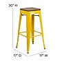 Flash Furniture Lily Industrial Metal Barstool without Back, Yellow (CH3132030YLW)~#|#~sp152802911_sc7