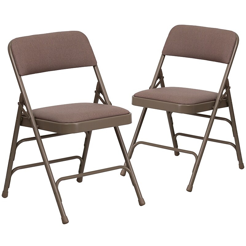 Flash Furniture HERCULES Series Fabric/Metal Folding Chair, Beige, 2/Pack (2HAMC309AFBGE) image 1