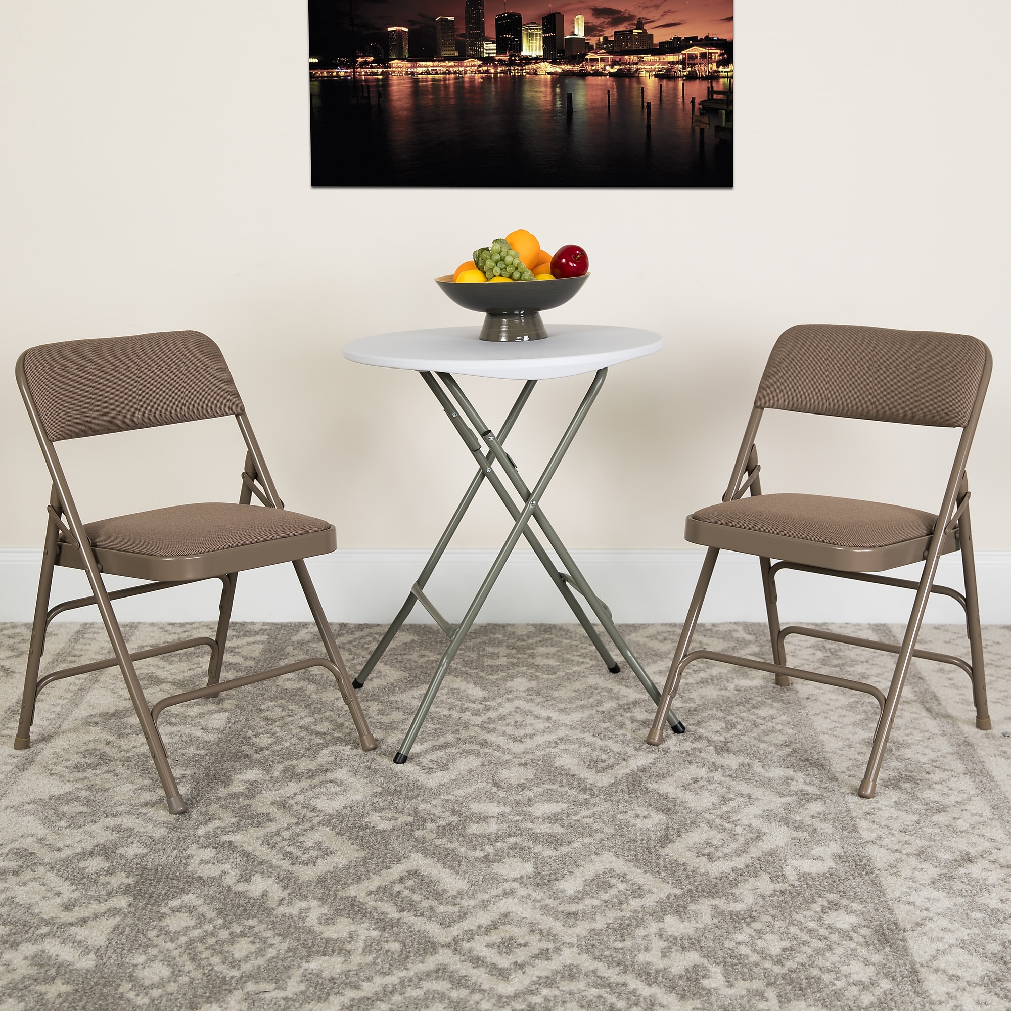 Flash Furniture HERCULES Series Fabric/Metal Folding Chair, Beige, 2/Pack (2HAMC309AFBGE) Sansujyuku sansujyuku.com