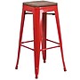 Flash Furniture Lily Industrial Metal Barstool without Back, Red (CH3132030REDW)~#|#~sp152803069_sc7