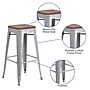 Flash Furniture Lily Industrial Metal Barstool without Back, Silver (CH3132030SILW)~#|#~sp152803118_sc7