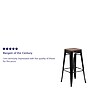 Flash Furniture Lily Industrial Metal Barstool without Back, Black (CH3132030BKW)~#|#~sp152803257_sc7