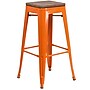 Flash Furniture Lily Industrial Metal Barstool without Back, Orange (CH3132030ORW)~#|#~sp152803319_sc7