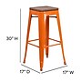 Flash Furniture Lily Industrial Metal Barstool without Back, Orange (CH3132030ORW)~#|#~sp152803441_sc7