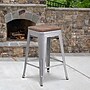 Flash Furniture Lily Industrial Metal Counter Height Stool without Back, Silver (CH3132024SILW)~#|#~sp152803510_sc7