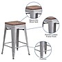 Flash Furniture Lily Industrial Metal Counter Height Stool without Back, Silver (CH3132024SILW)~#|#~sp152803513_sc7