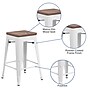 Flash Furniture Lily Industrial Metal Counter Height Stool without Back, White (CH3132024WHW)~#|#~sp152803629_sc7