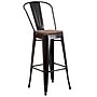 Flash Furniture Lily Contemporary Metal Vertical Back Barstool, Black-Antique Gold (CH3132030GBBQW)~#|#~sp152803640_sc7