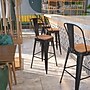 Flash Furniture Lily Contemporary Metal Vertical Back Barstool, Black-Antique Gold (CH3132030GBBQW)~#|#~sp152803645_sc7