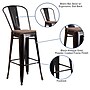 Flash Furniture Lily Contemporary Metal Vertical Back Barstool, Black-Antique Gold (CH3132030GBBQW)~#|#~sp152803647_sc7