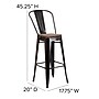 Flash Furniture Lily Contemporary Metal Vertical Back Barstool, Black-Antique Gold (CH3132030GBBQW)~#|#~sp152803648_sc7