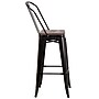Flash Furniture Lily Contemporary Metal Vertical Back Barstool, Black-Antique Gold (CH3132030GBBQW)~#|#~sp152803651_sc7