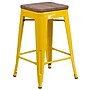 Flash Furniture Lily Industrial Metal Counter Height Stool without Back, Yellow (CH3132024YLW)~#|#~sp152803653_sc7