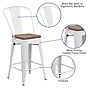 Flash Furniture Lily Contemporary Metal Vertical Back Counter Height Stool, White (CH3132024GBWHW)~#|#~sp152803688_sc7