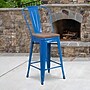 Flash Furniture Lily Contemporary Metal Vertical Back Counter Height Stool, Blue (CH3132024GBBLW)~#|#~sp152803695_sc7